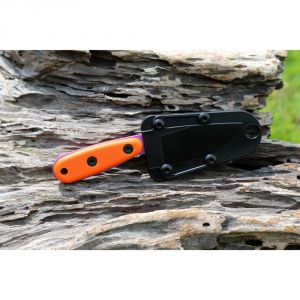 ESEE Izula Purple Fixed Blade Knife w/ Orange G10 Handles and Molded Polymer Sheath